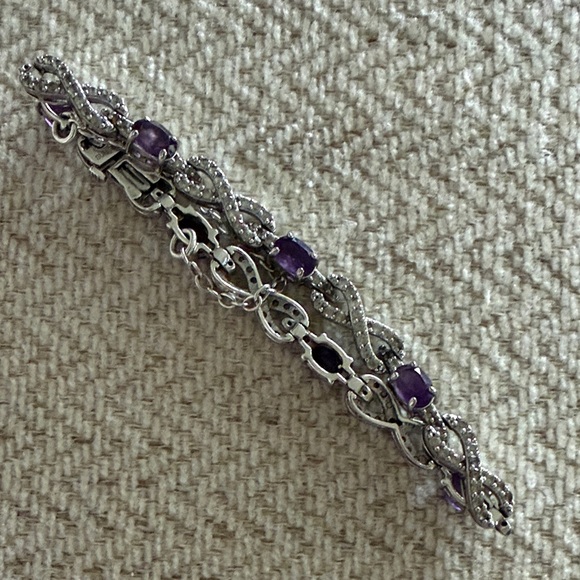 Sterling Silver Purple Amethyst Tennis Bracelet.